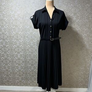 Chic Black Button-Up Midi Dress